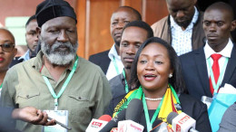 Former Roots Party presidential candidate Prof George Wajackoyah and his former running mate Justina Wamae.